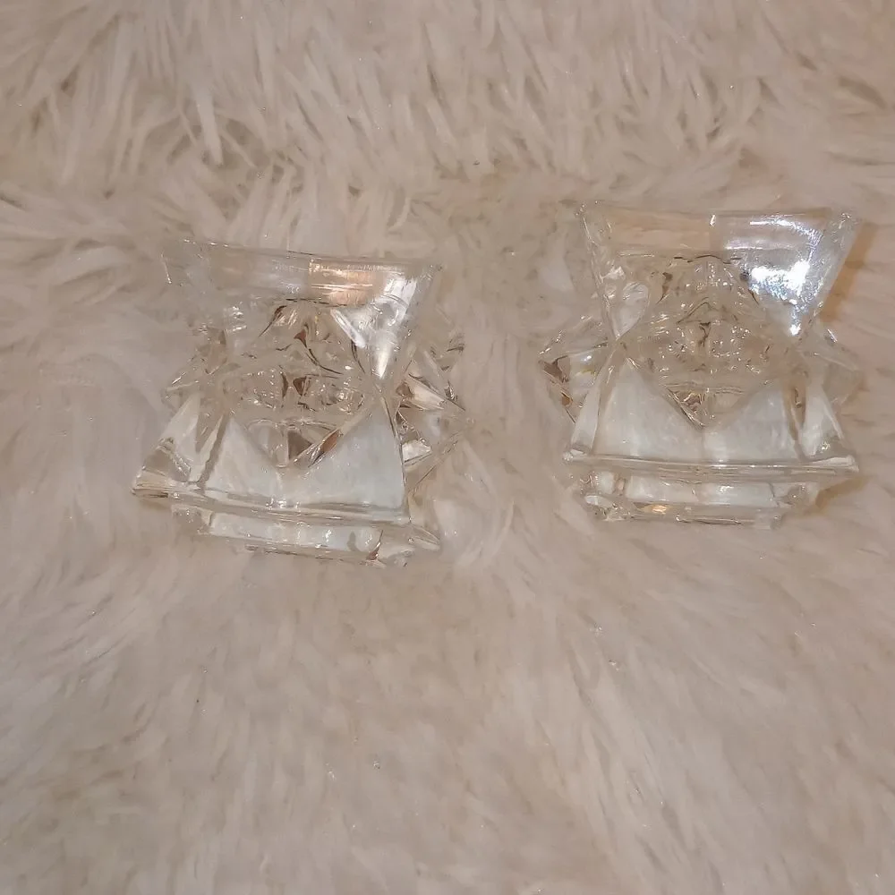 🆕💎 UNIQUE Vintage Crystal Candle Stick Holders